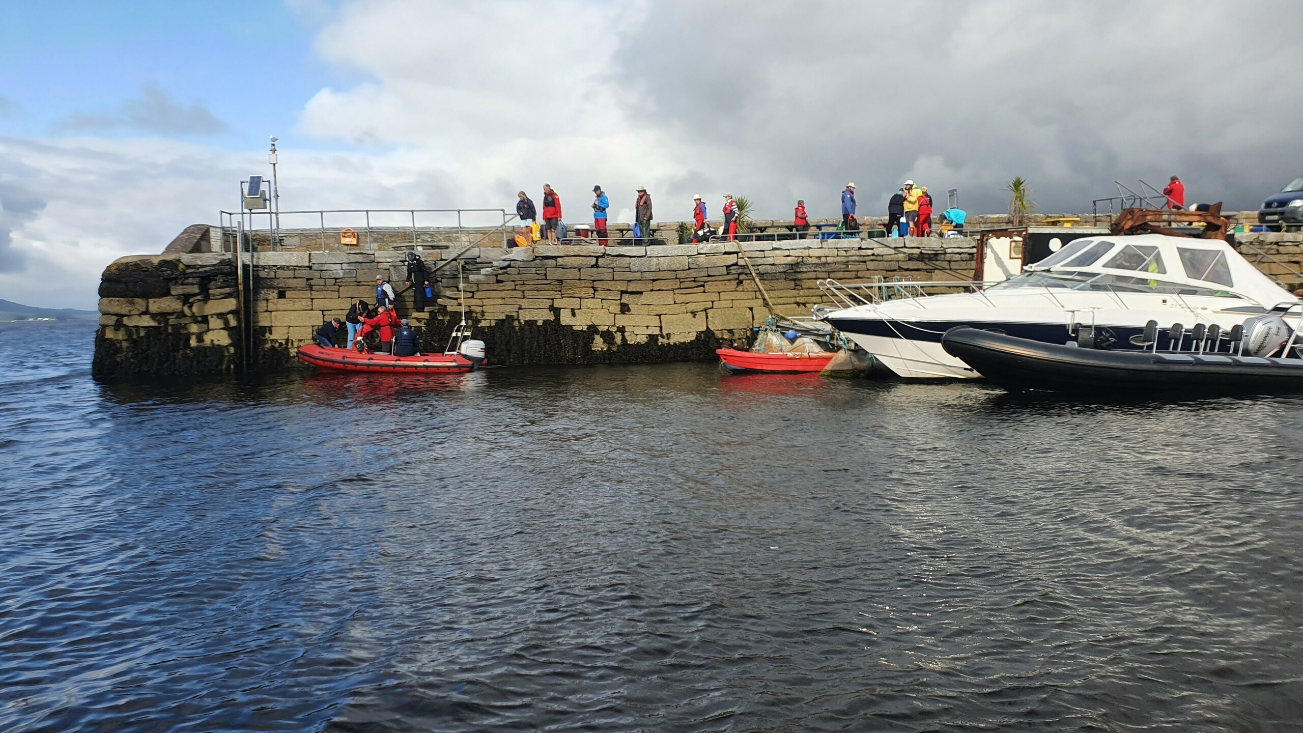 Queuing for the water taxi, Kenmare Rally, Aug-21